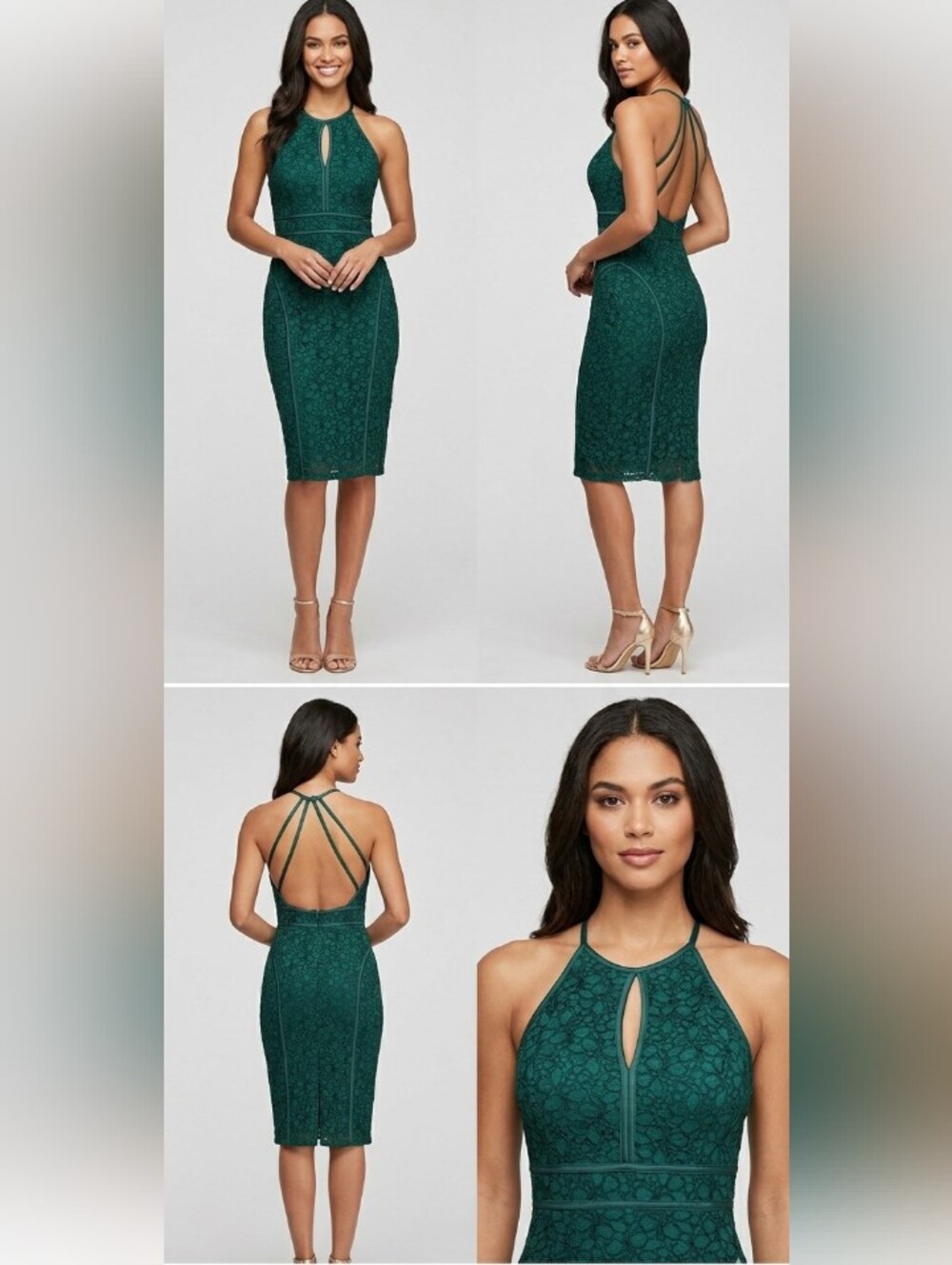 Xscape NWT Size 6 Green Halter MIDI
